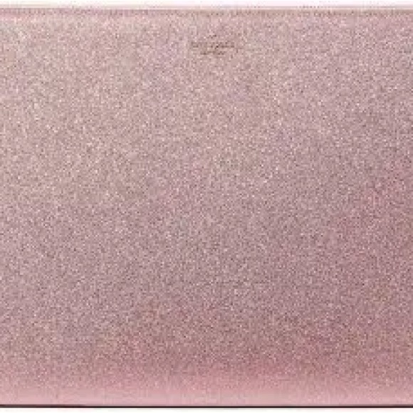 Kate Spade 17.5 Glitter Rose Gold Laptop Sleeve. - Picture 4 of 5